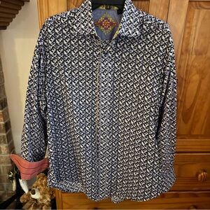 Men's Blue Patterned Shirt